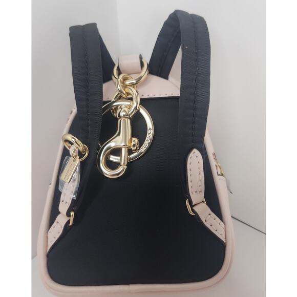 COACH Mini Court Backpack Bag Charm With Rosette Print BLUSH MULTI CAA68 Soldout - Picture 8 of 12